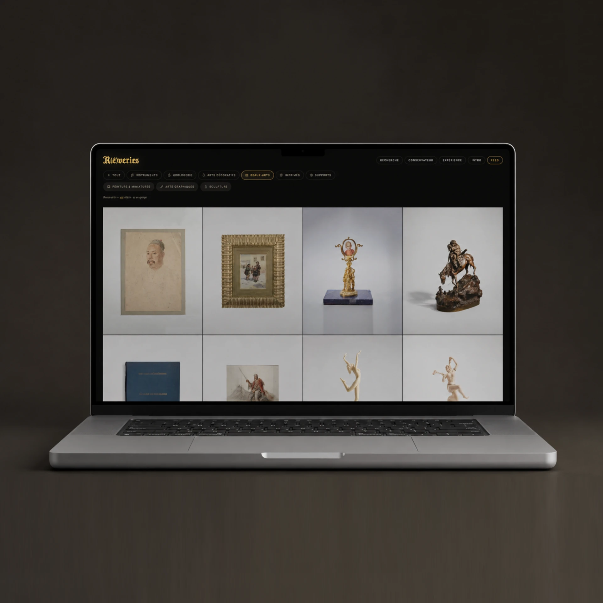 Le site de la collection sur ordinateur